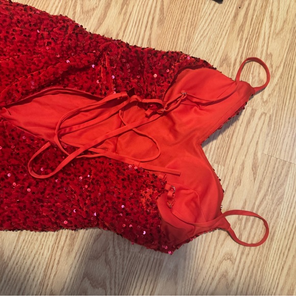 Red Long Sequins Dress XS - Picture 7 of 8